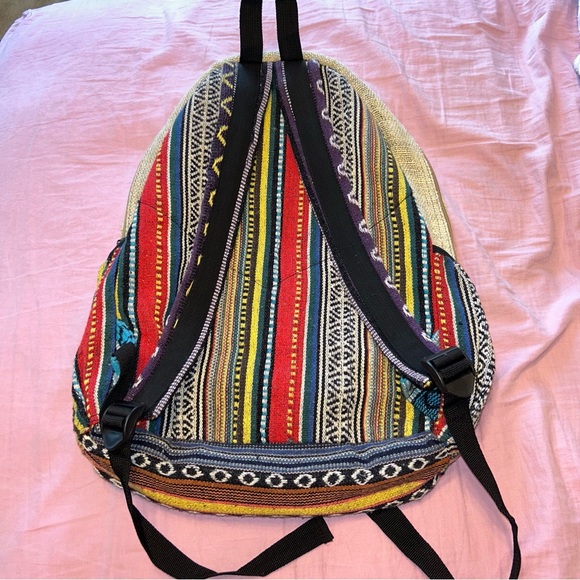 pure hemp backpack with hippie colorway - Picture 6 of 10